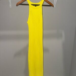 INC International Concepts Yellow Ribbed Midi Dress